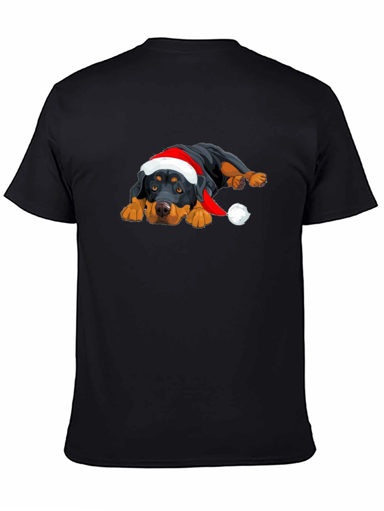 Rottweiler Christmas T-Shirt - Cute Dog Santa Hat Tee