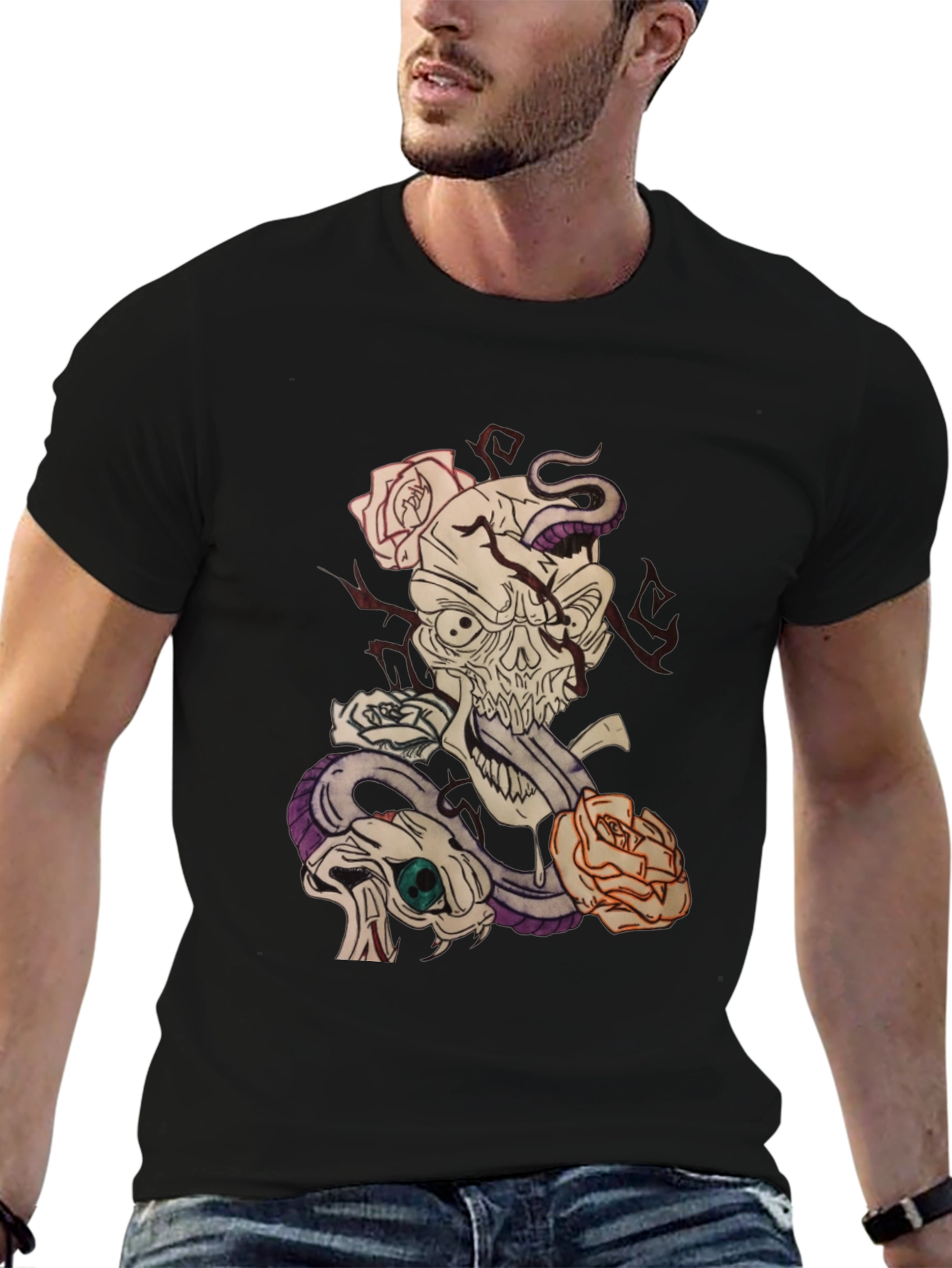 Skull and Snake Graphic Tee