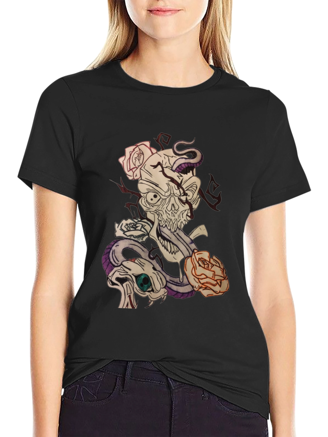 Skull and Snake Graphic Tee