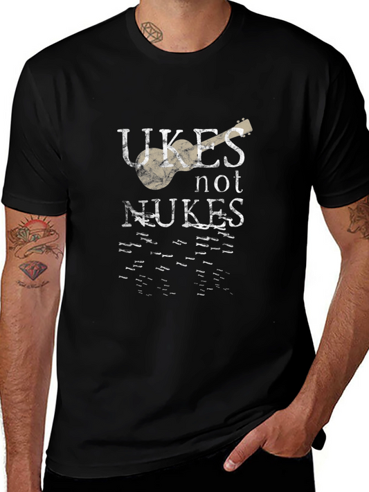 Ukes Not Nukes Graphic T-Shirt - Music Lover Tee