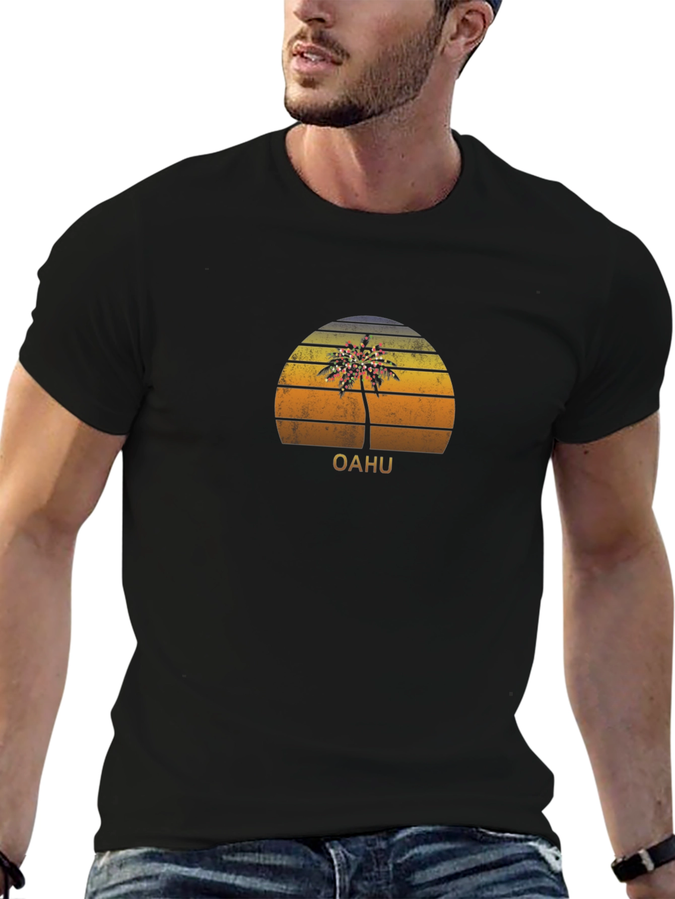 Oahu Palm Tree Retro T-Shirt