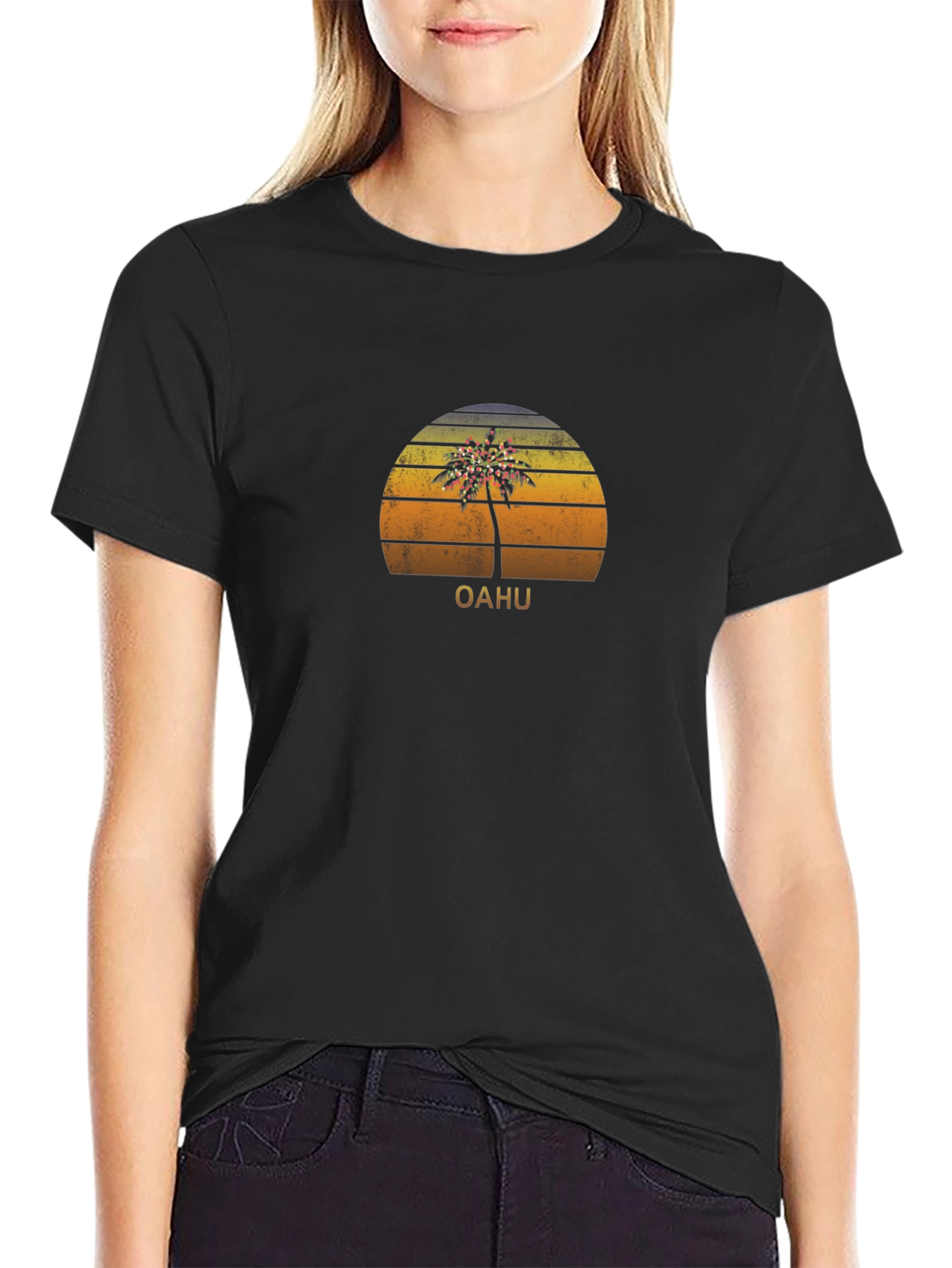 Oahu Palm Tree Retro T-Shirt