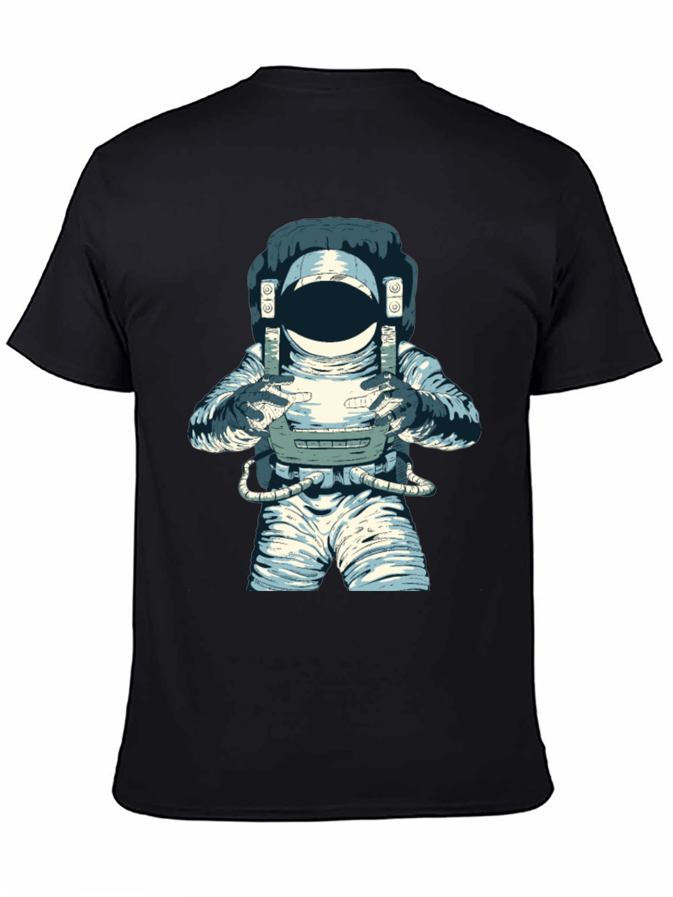 Astronaut Graphic Tee - Black Cotton Blend