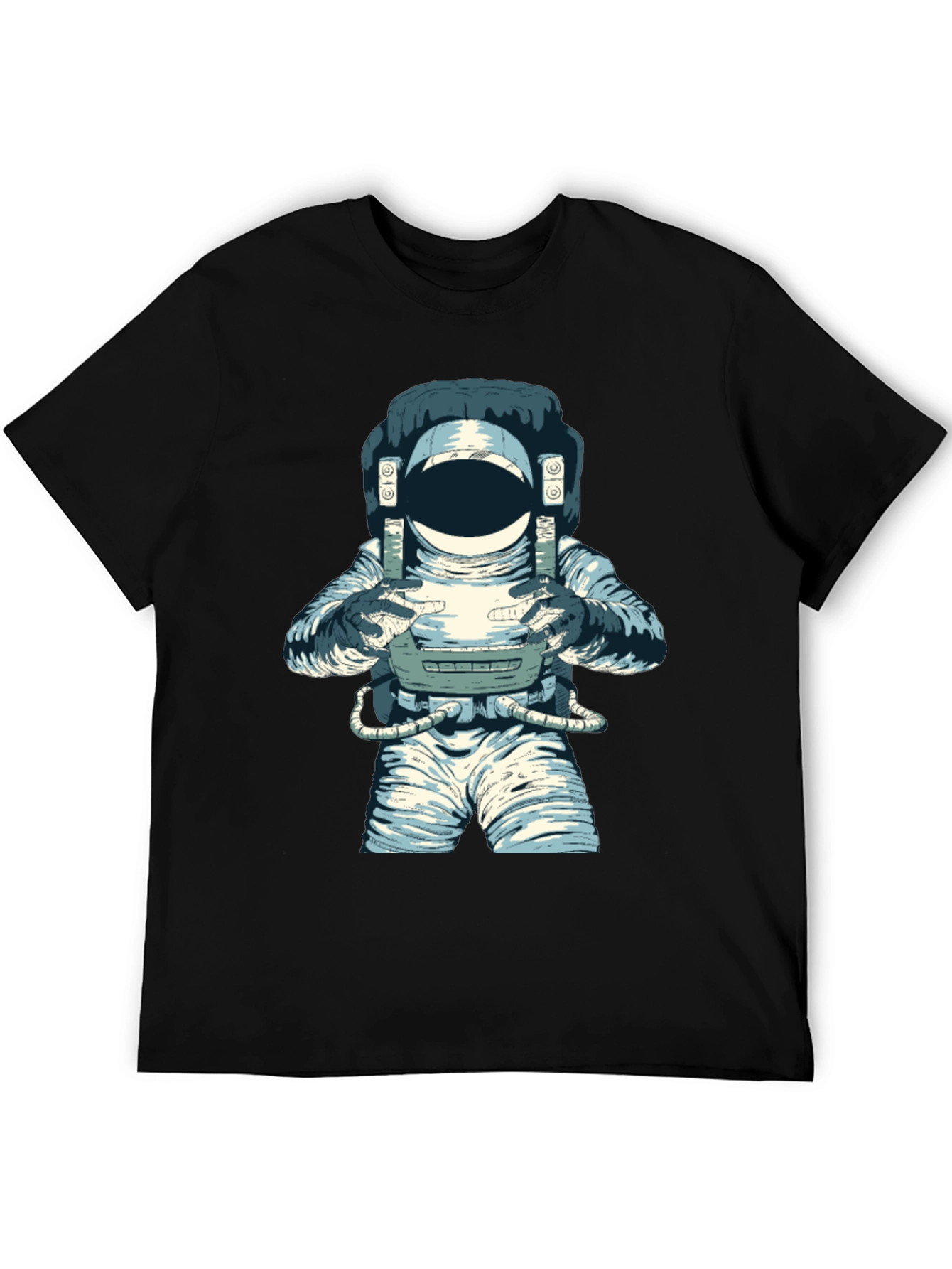 Astronaut Graphic Tee - Black Cotton Blend