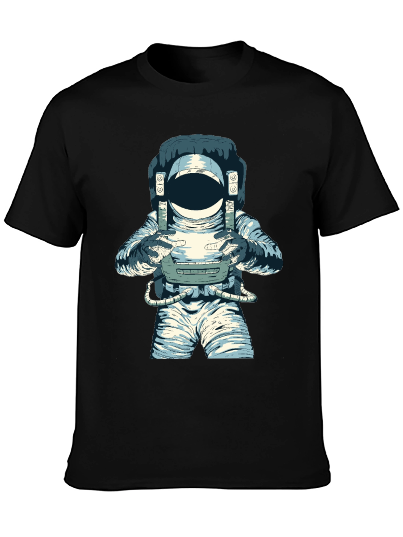 Astronaut Graphic Tee - Black Cotton Blend