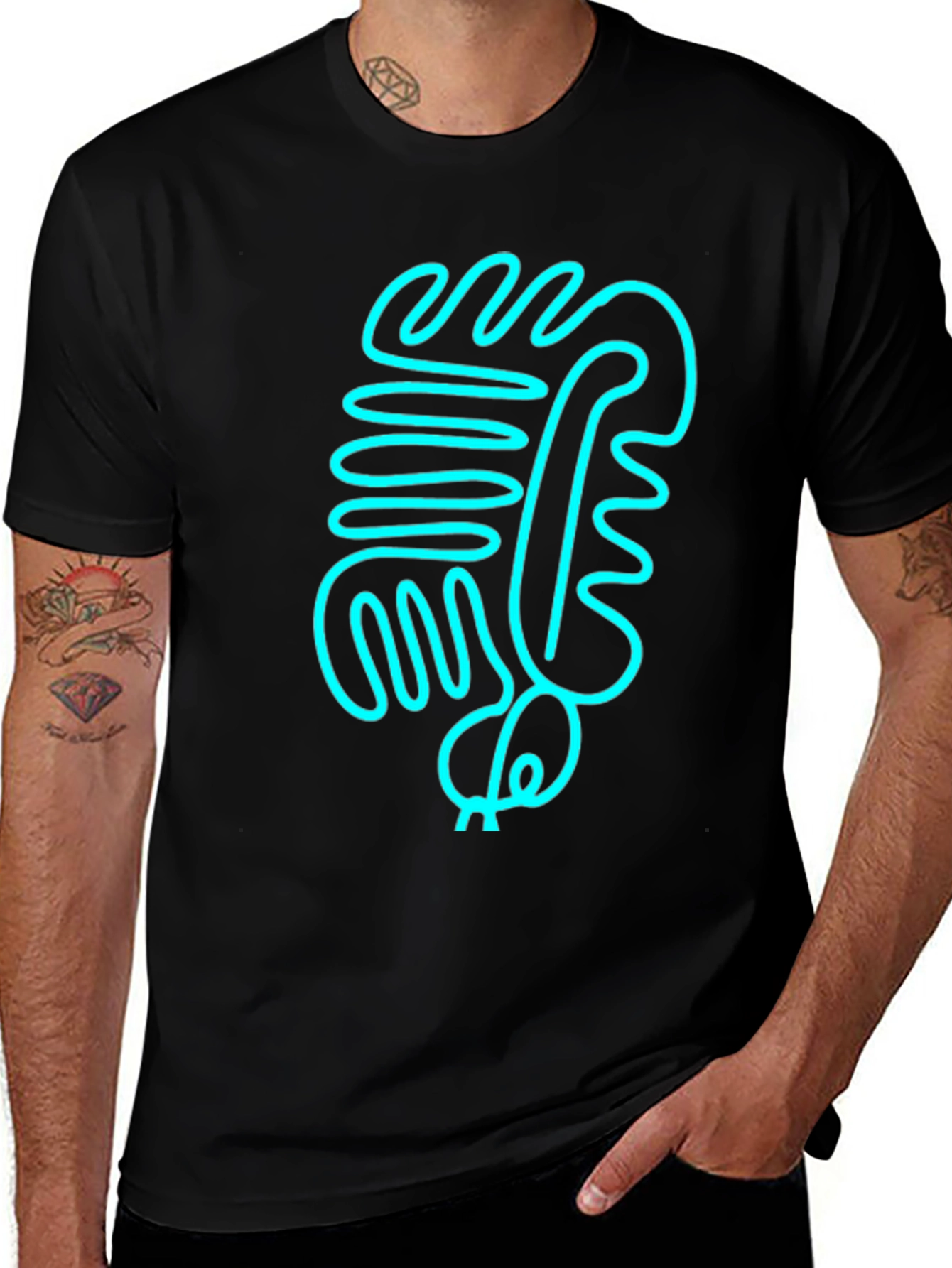 Abstract Line Art Graphic Tee - Modern Style