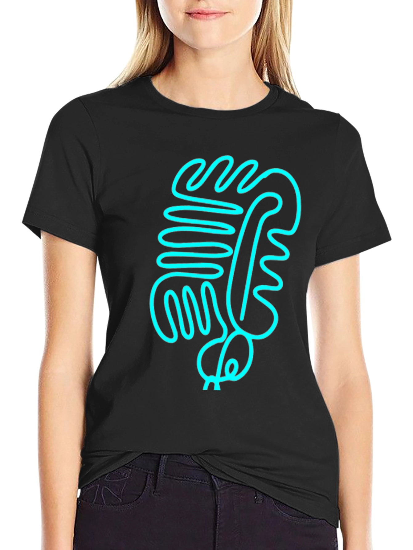 Abstract Line Art Graphic Tee - Modern Style