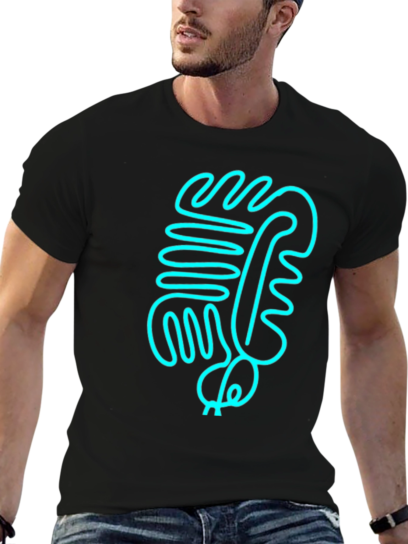Abstract Line Art Graphic Tee - Modern Style