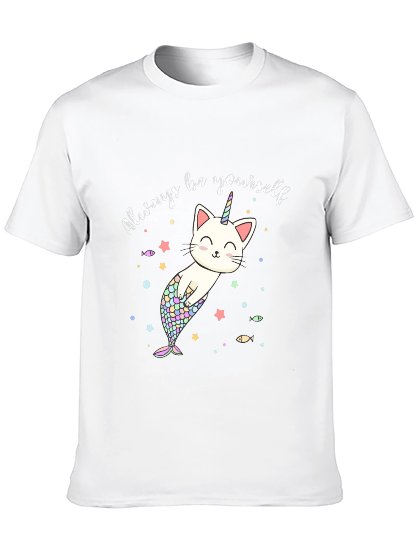 Unicorn Cat Mermaid Graphic T-Shirt