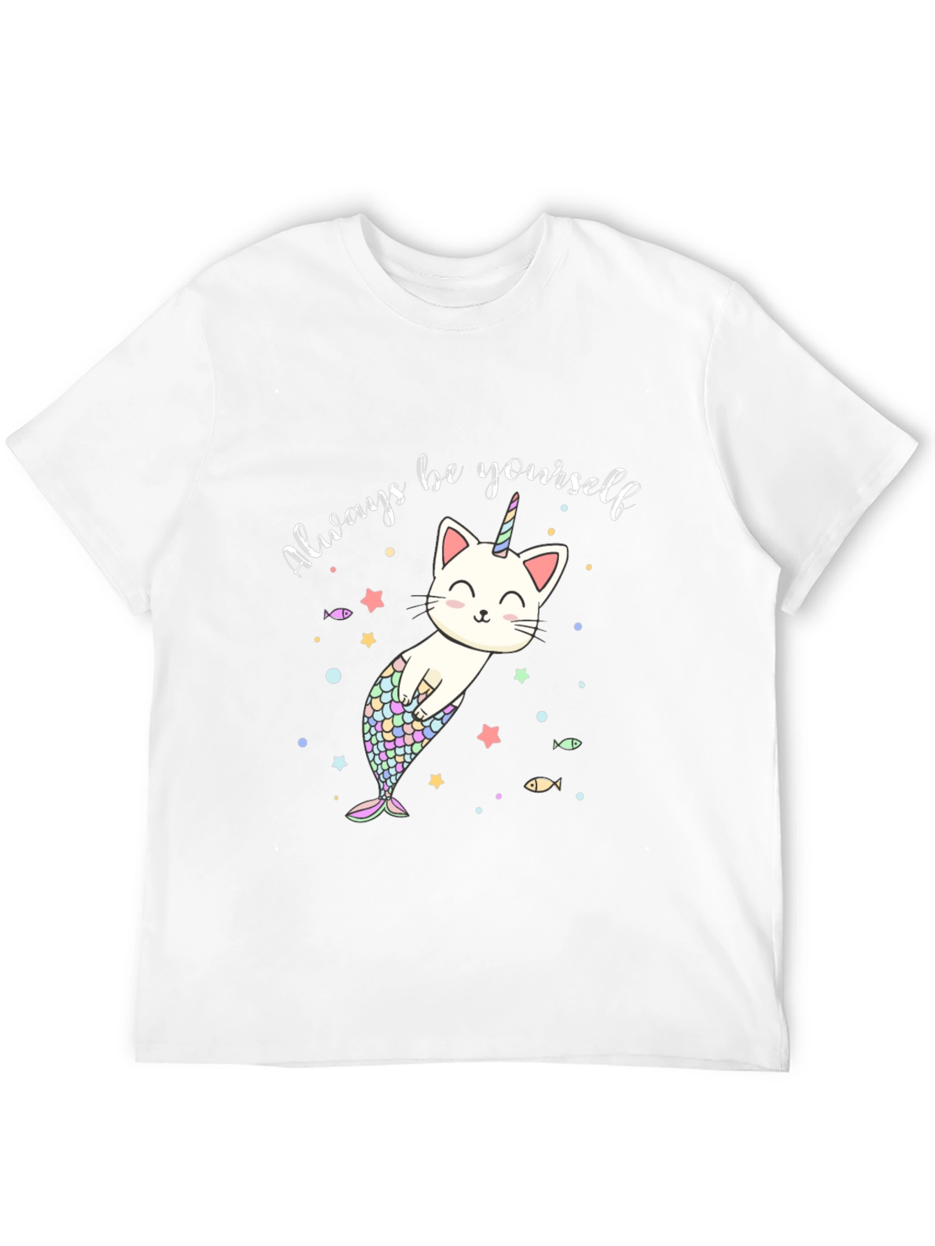 Unicorn Cat Mermaid Graphic T-Shirt