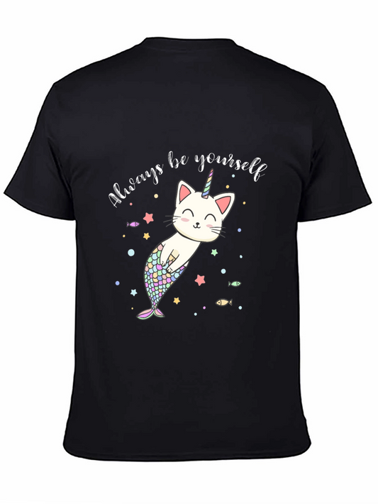 Unicorn Cat Mermaid Graphic T-Shirt