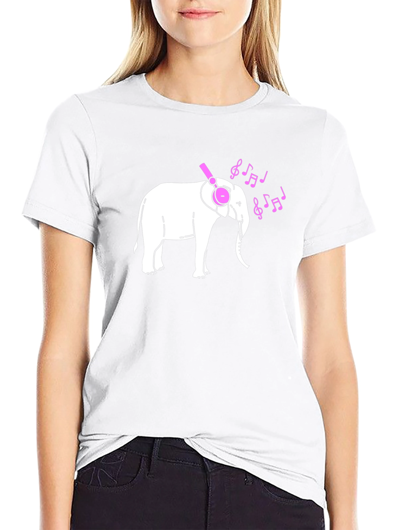 Elephant DJ Graphic Tee - Black Cotton T-Shirt