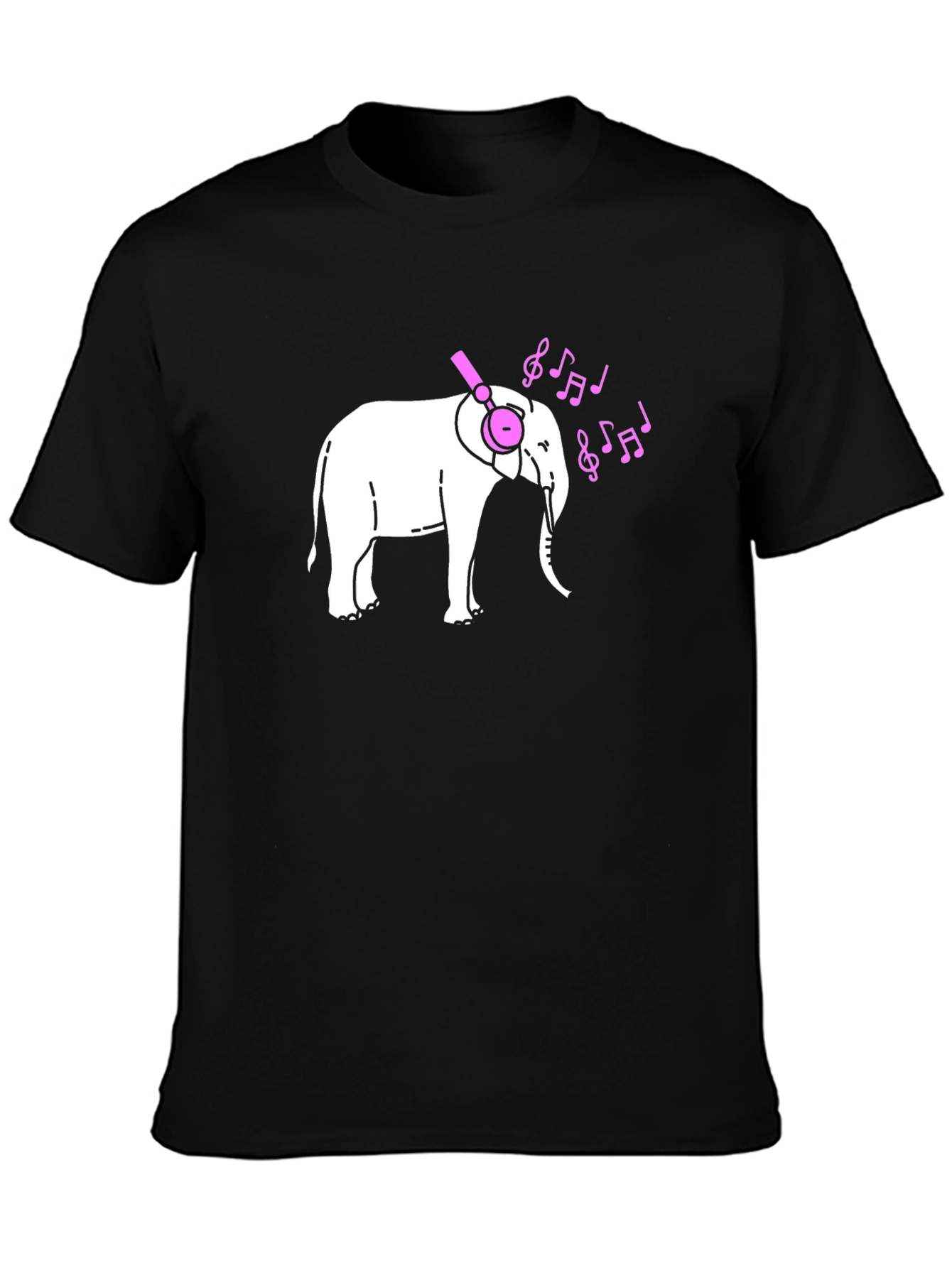 Elephant DJ Graphic Tee - Black Cotton T-Shirt