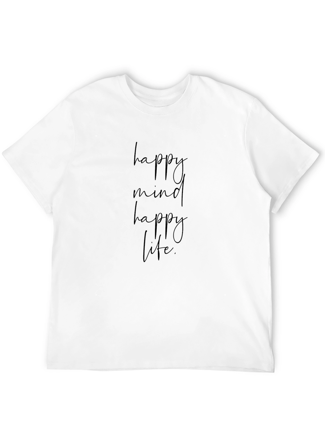 Happy Mind Happy Life Graphic Tee - Black