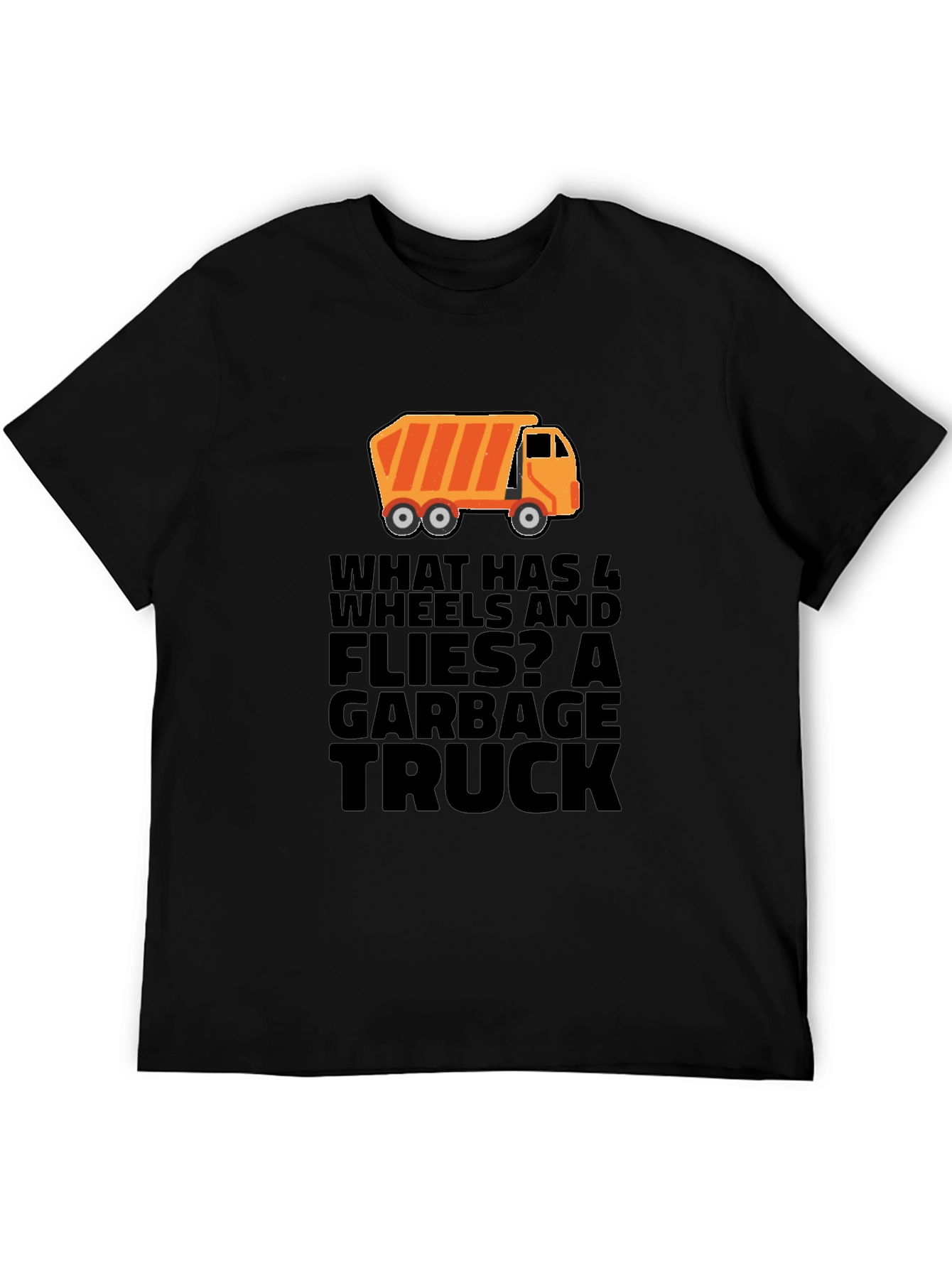 Garbage Truck Riddle Graphic T-Shirt - Black