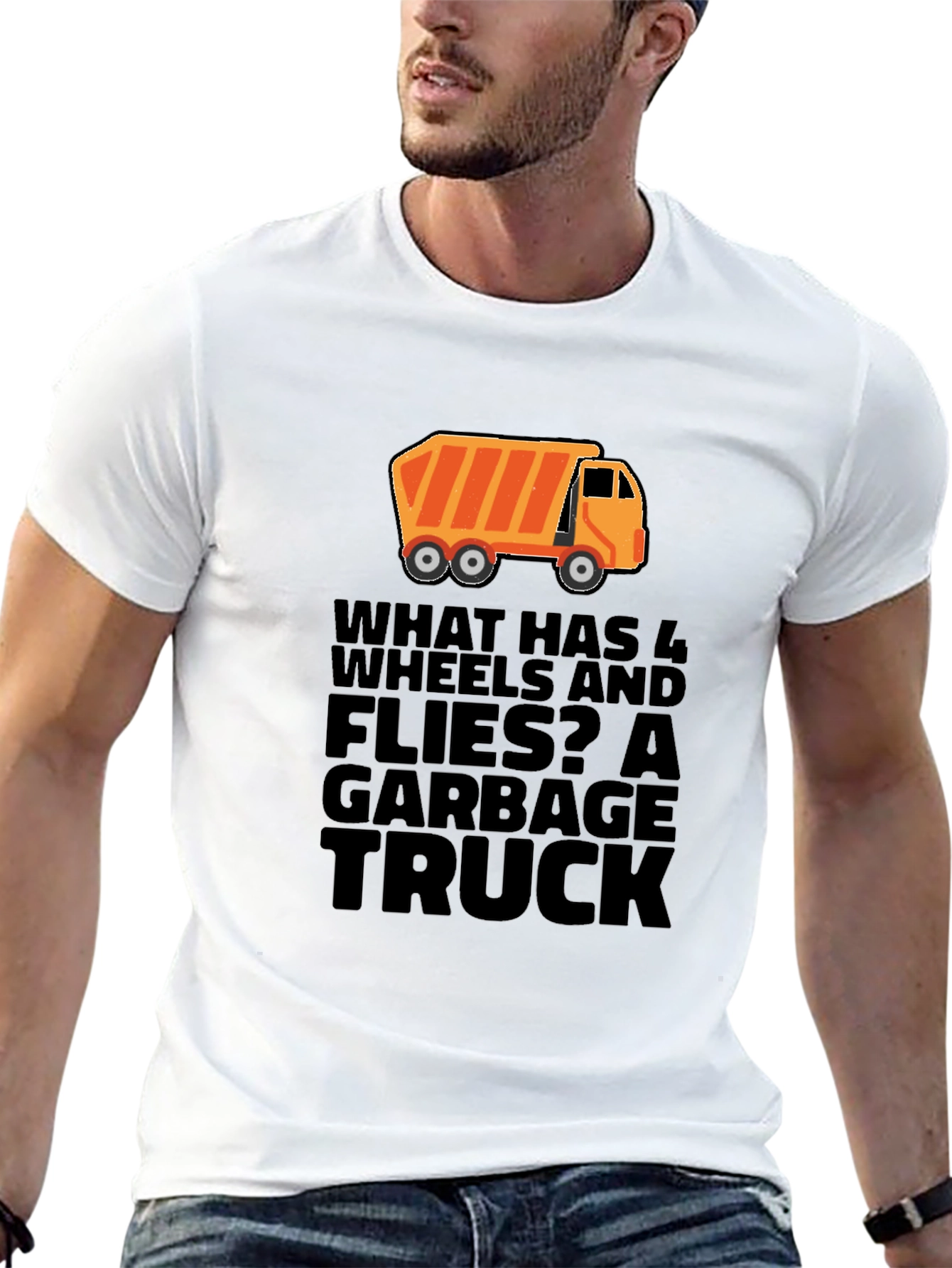 Garbage Truck Riddle Graphic T-Shirt - Black