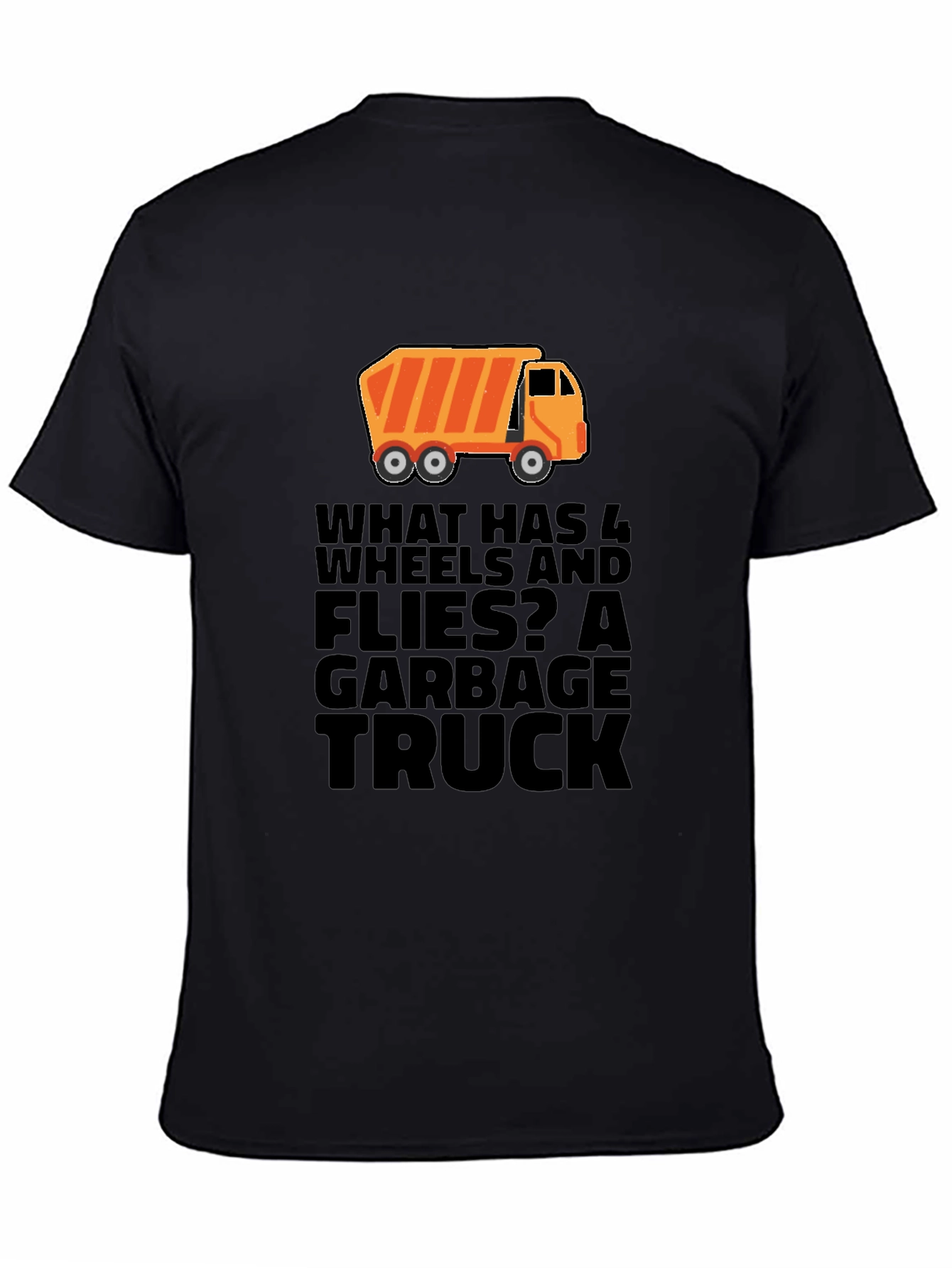 Garbage Truck Riddle Graphic T-Shirt - Black