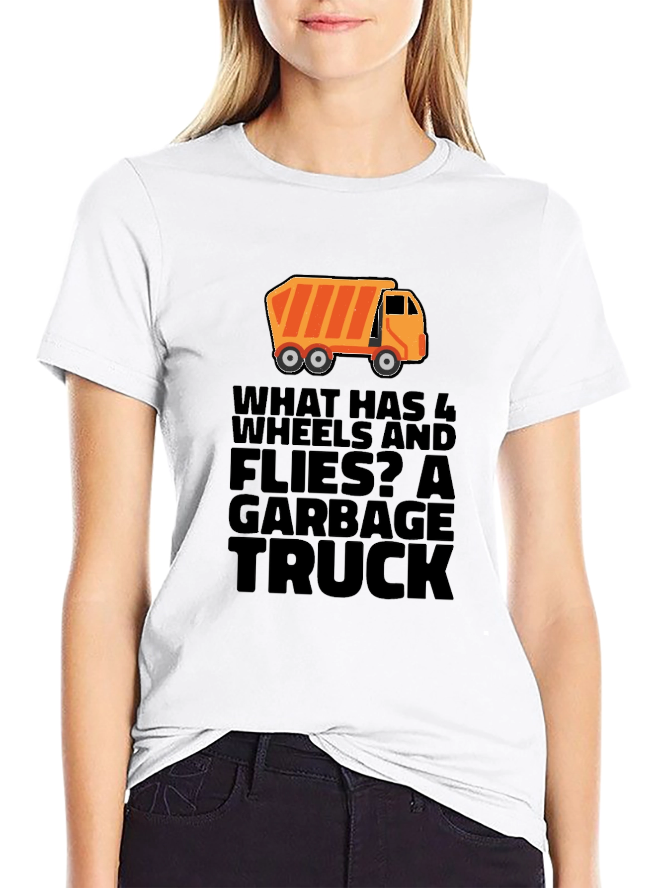 Garbage Truck Riddle Graphic T-Shirt - Black