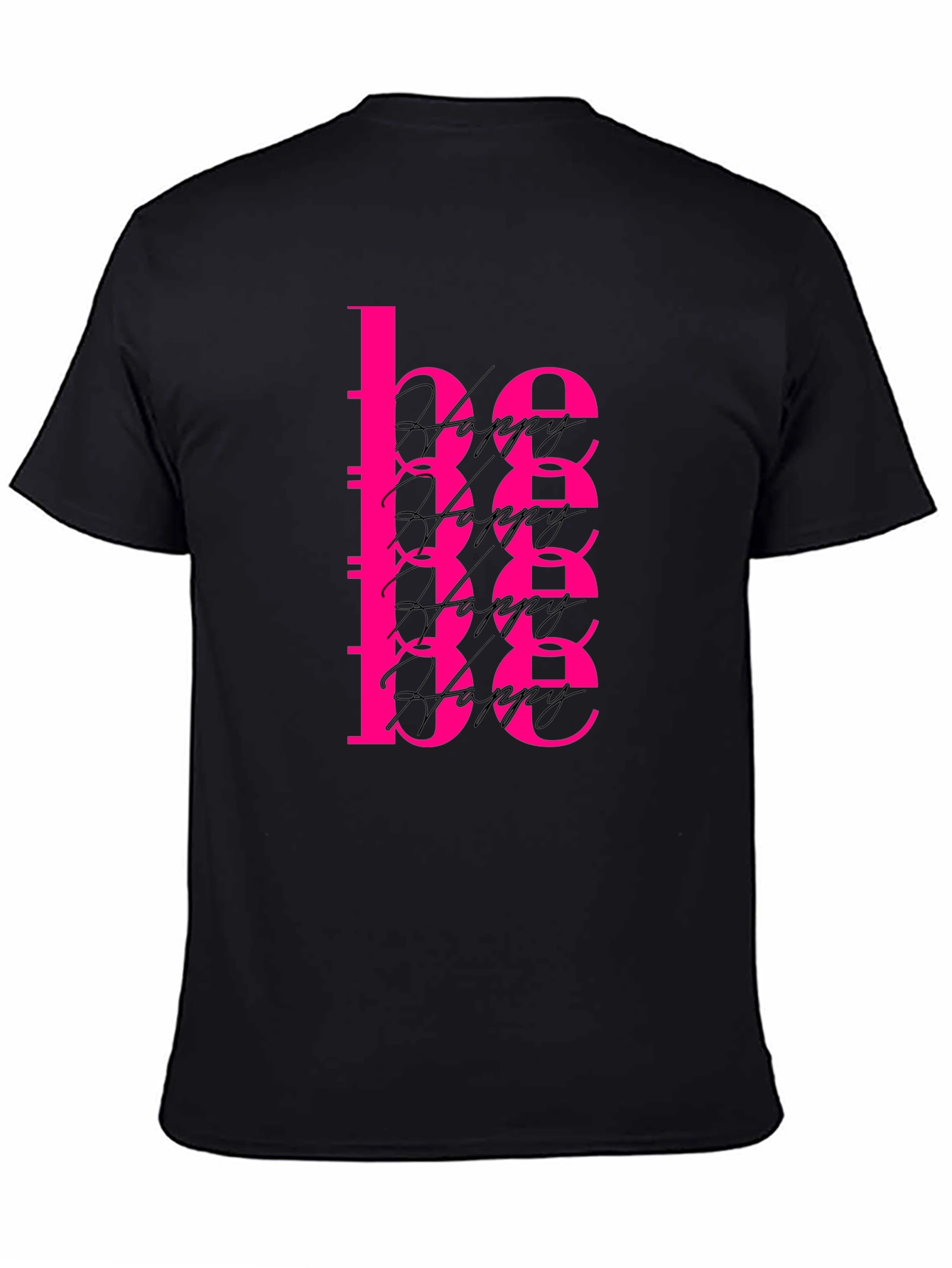 Be Happy Graphic Tee - Black T-Shirt