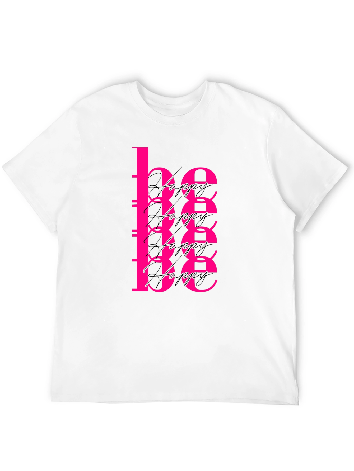 Be Happy Graphic Tee - Black T-Shirt