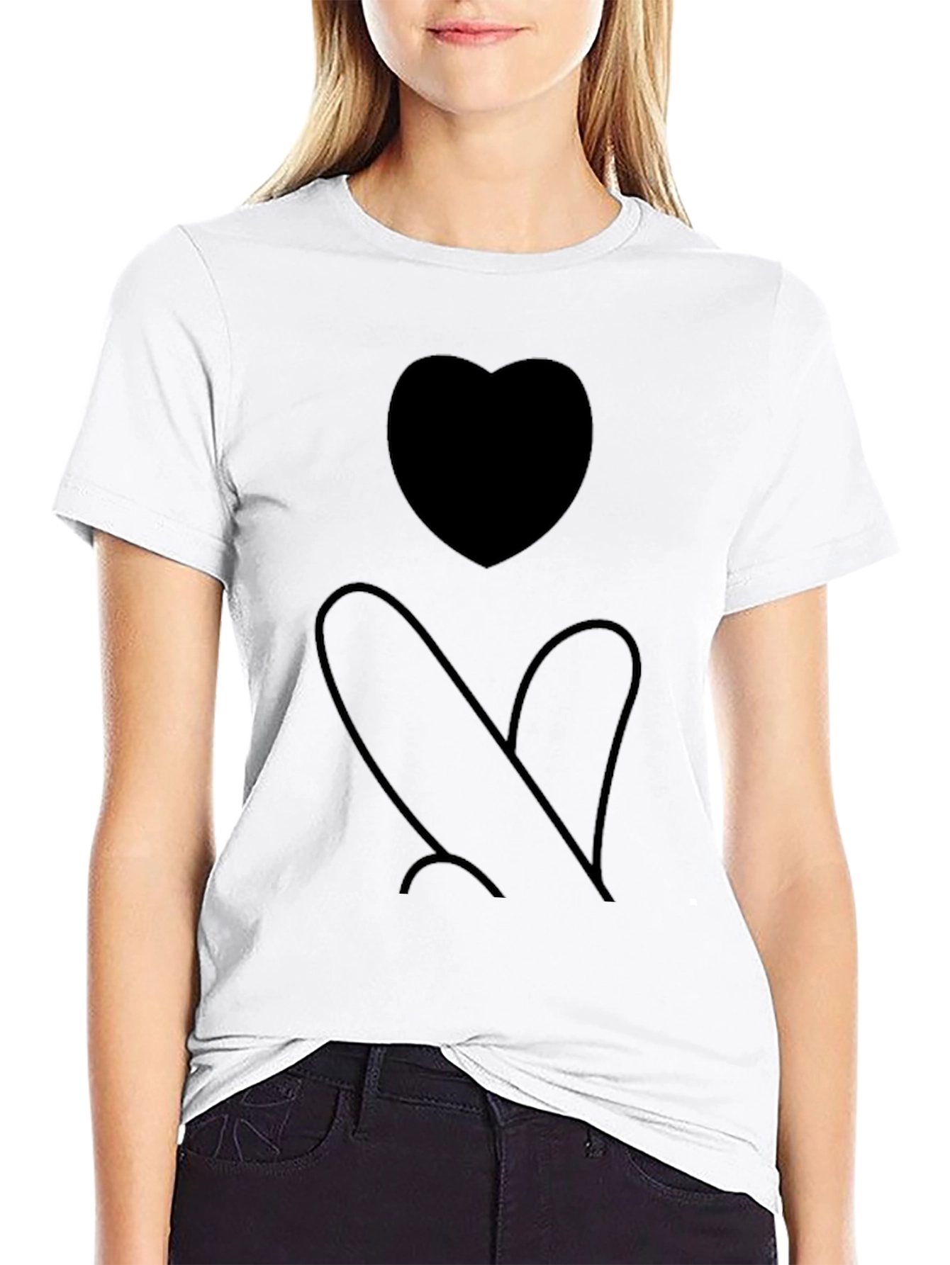 Heart Silhouette Black Graphic Tee