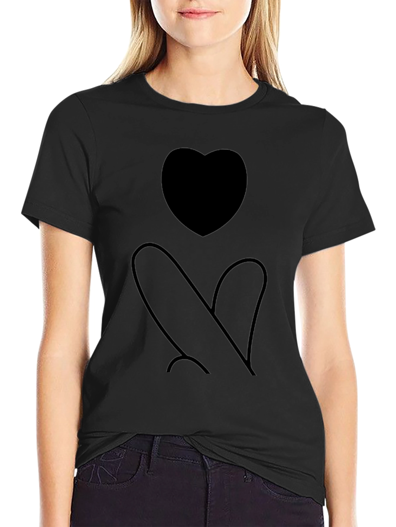 Heart Silhouette Black Graphic Tee