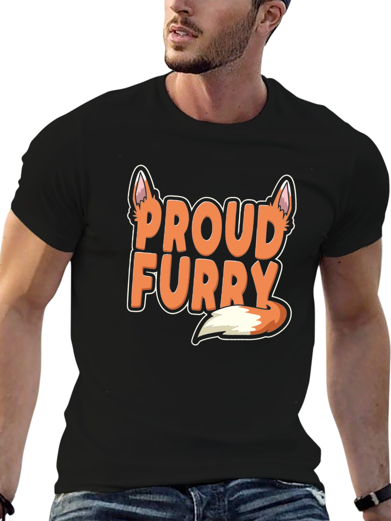 Proud Furry T-Shirt - Black Cotton Blend