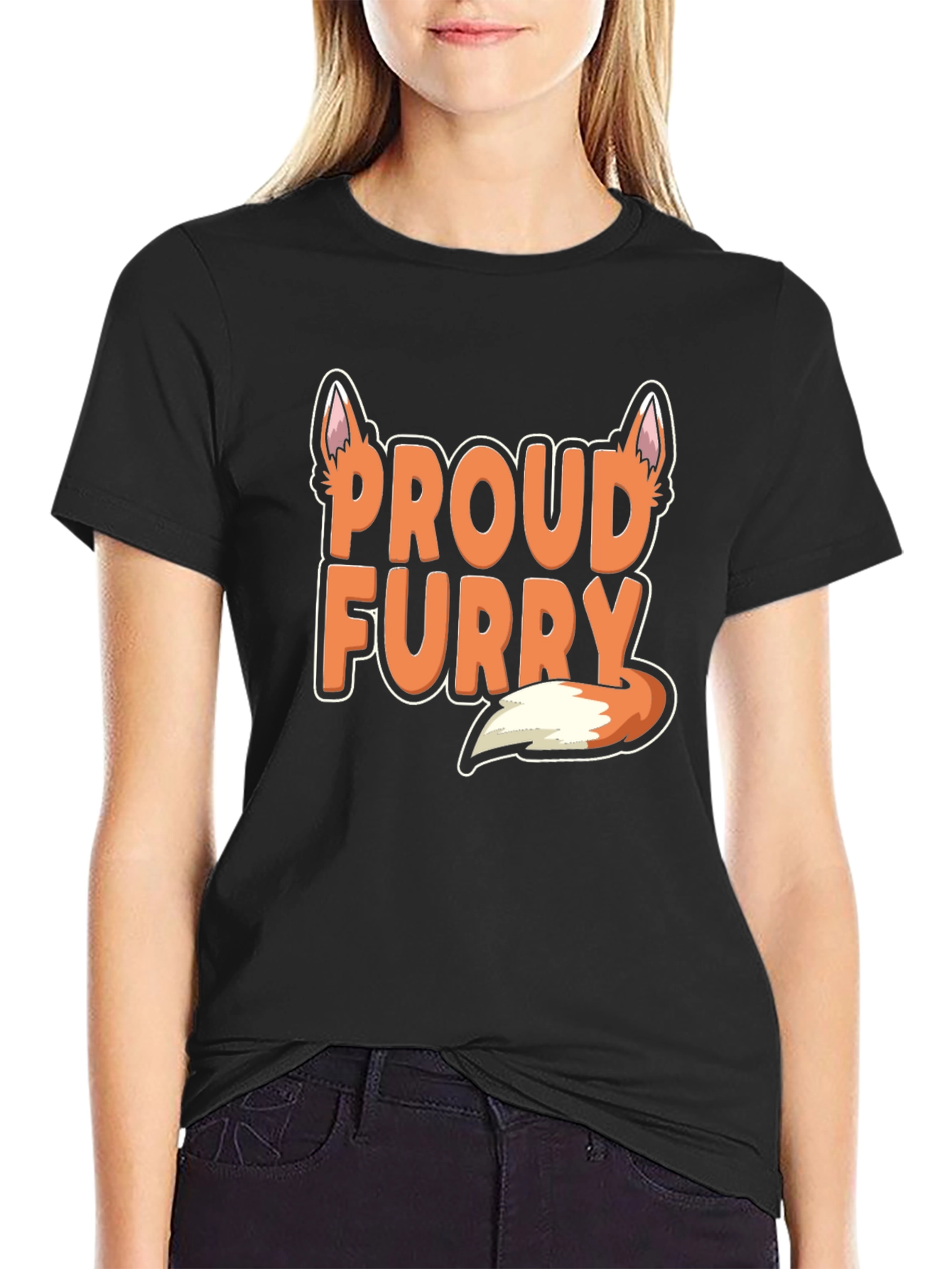 Proud Furry T-Shirt - Black Cotton Blend