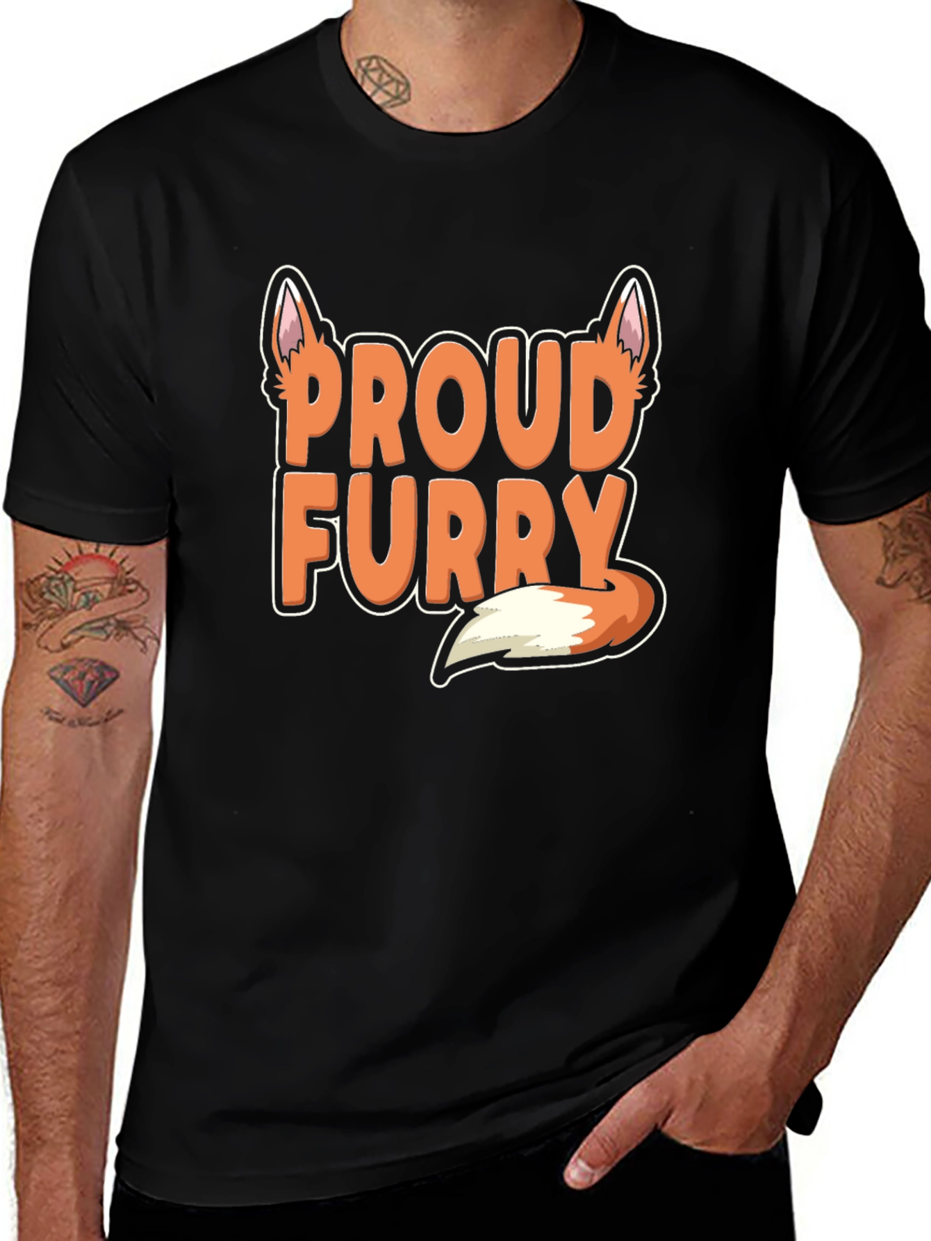 Proud Furry T-Shirt - Black Cotton Blend