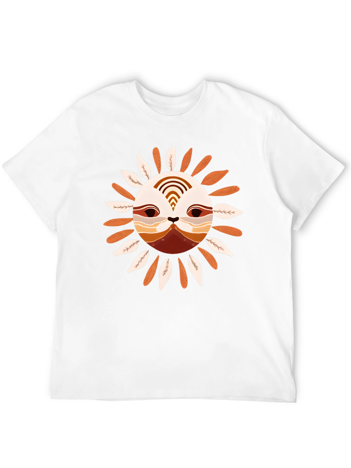 Stylish Sun Face Graphic Black T-Shirt