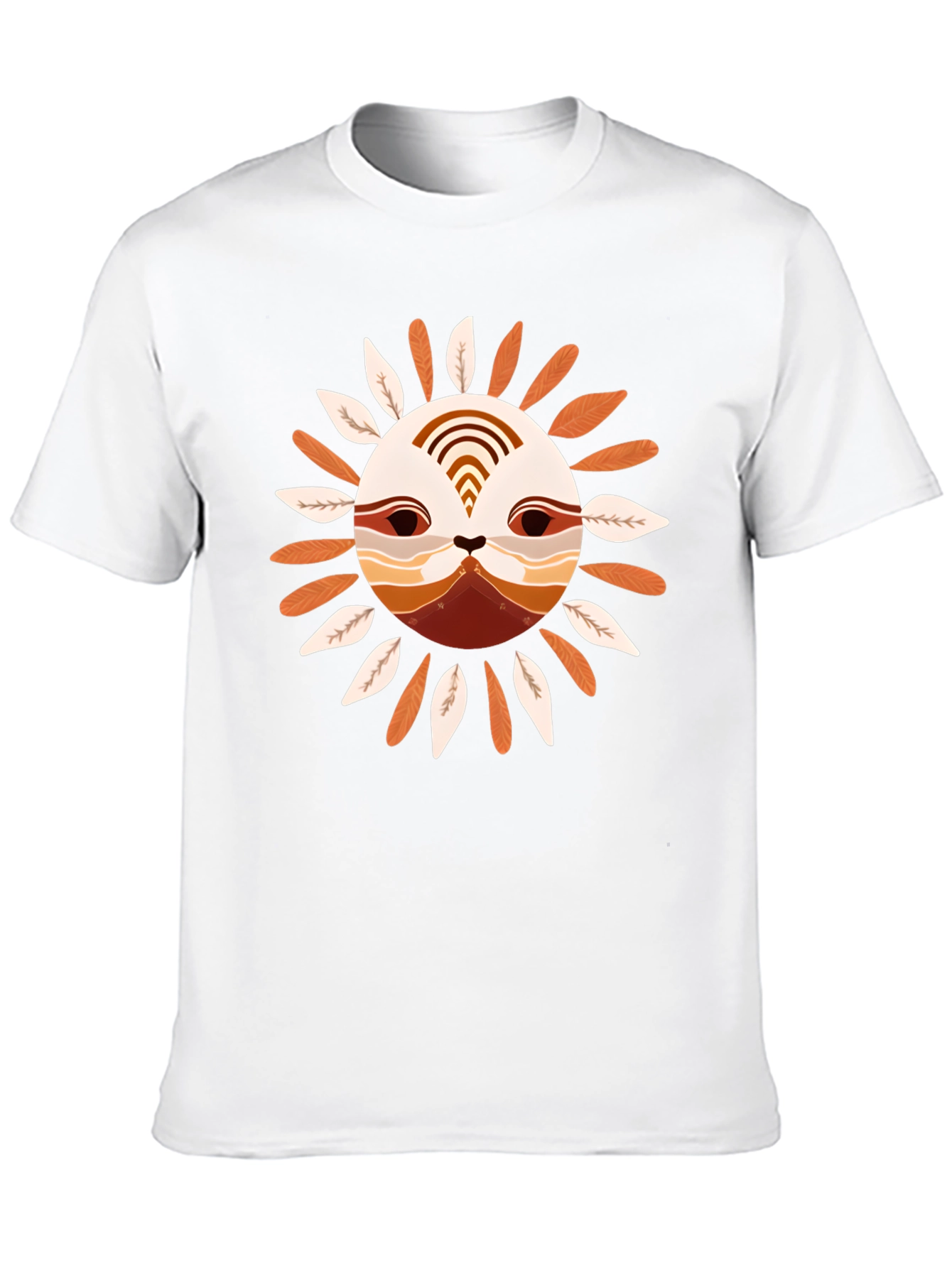Stylish Sun Face Graphic Black T-Shirt