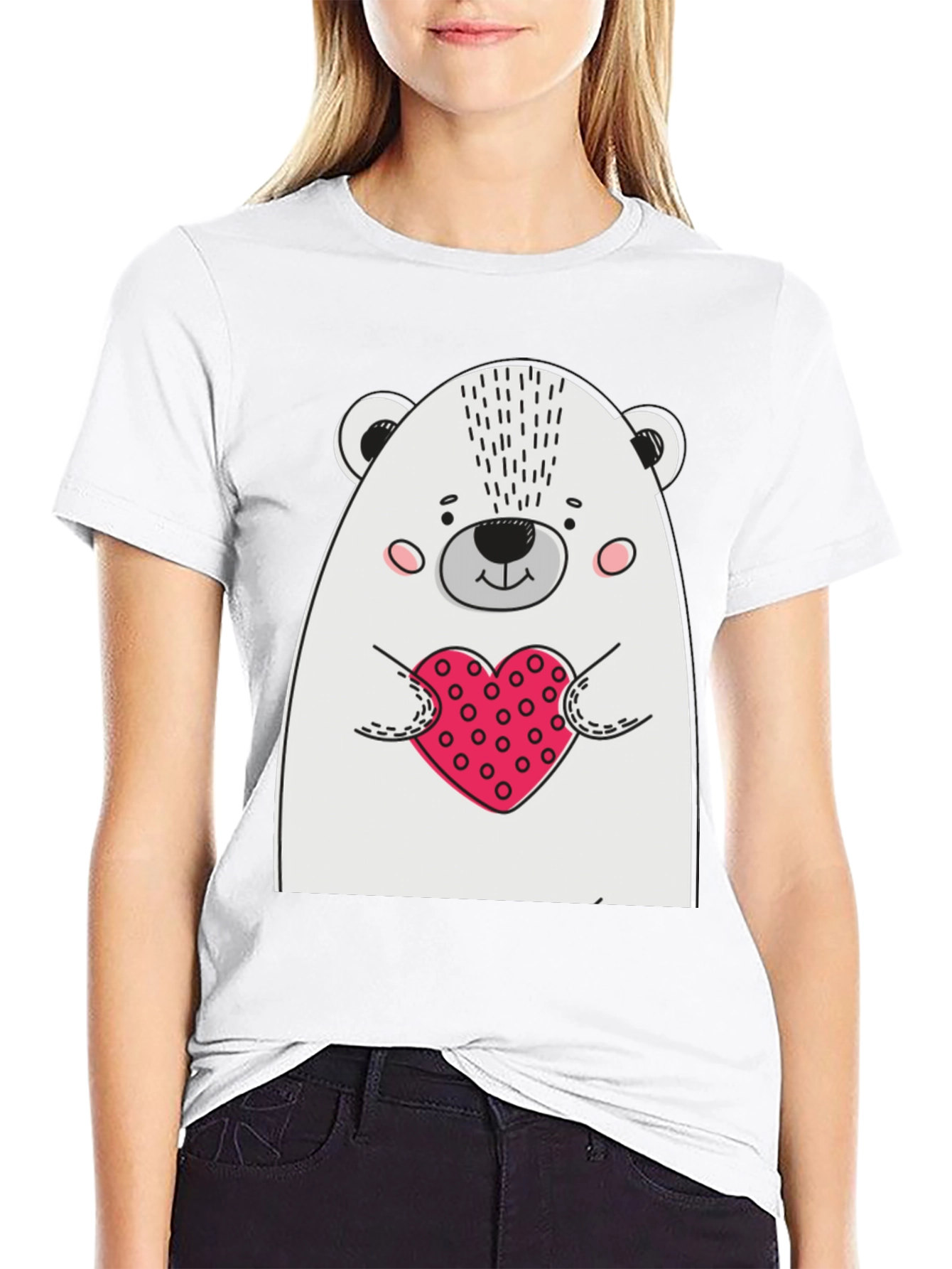 Bear Heart T-Shirt - Mens Black Graphic Tee