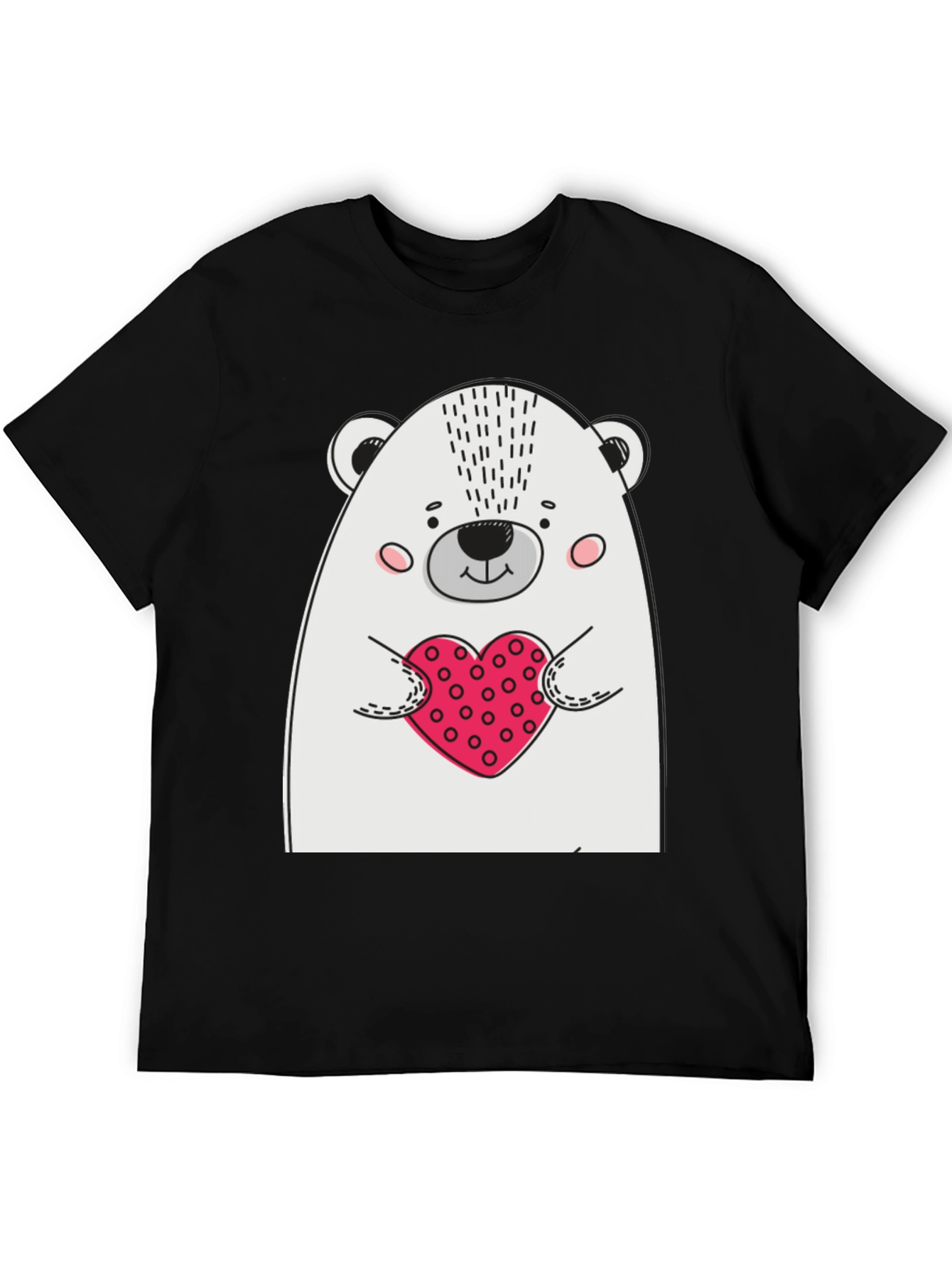Bear Heart T-Shirt - Mens Black Graphic Tee