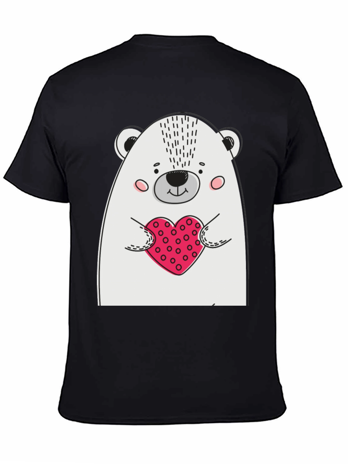 Bear Heart T-Shirt - Mens Black Graphic Tee