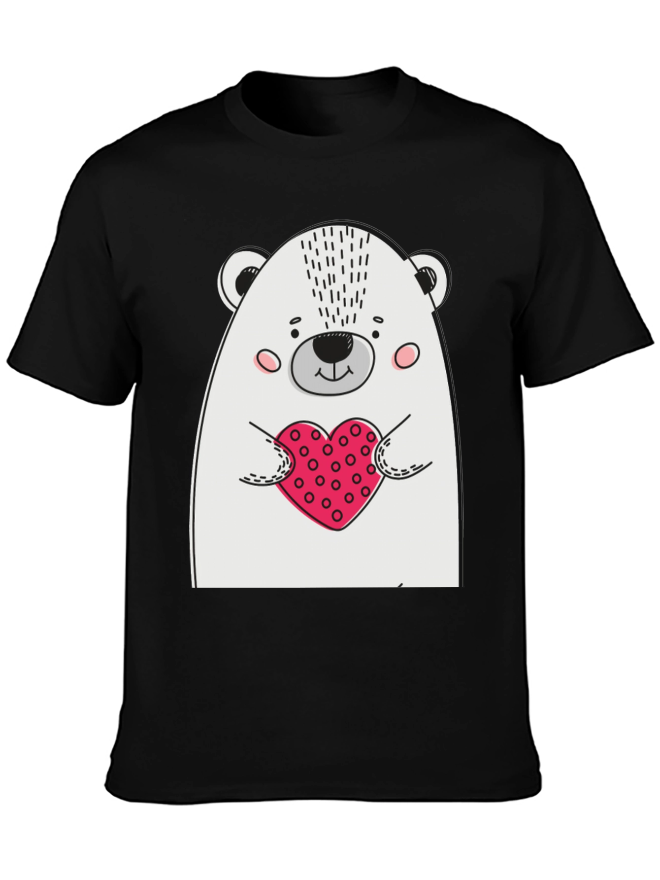 Bear Heart T-Shirt - Mens Black Graphic Tee