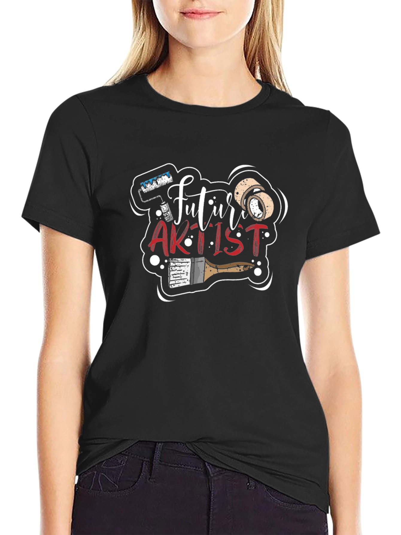 Future Artist Graphic Tee - Black Cotton