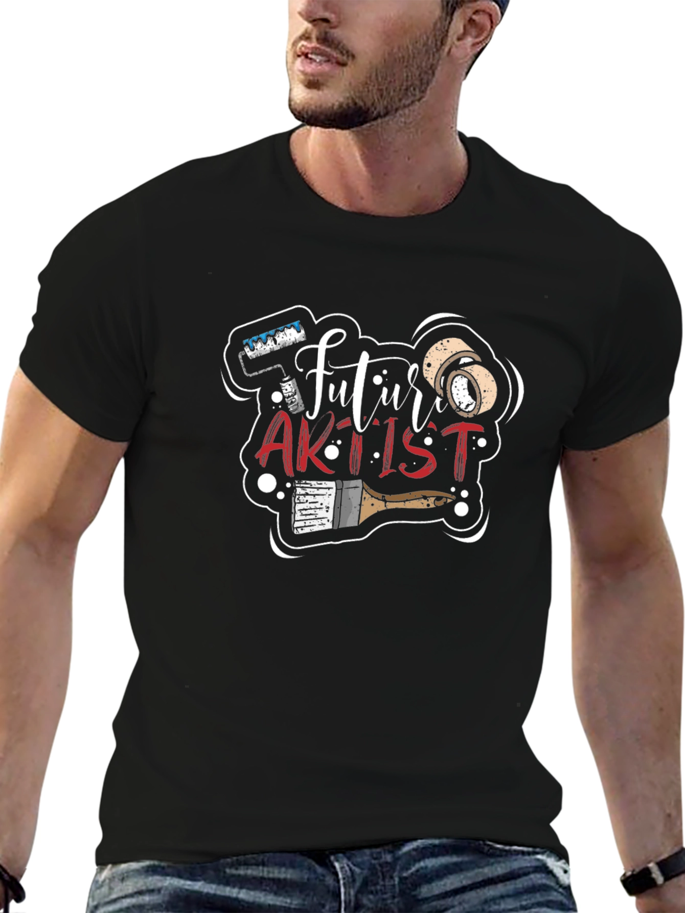 Future Artist Graphic Tee - Black Cotton