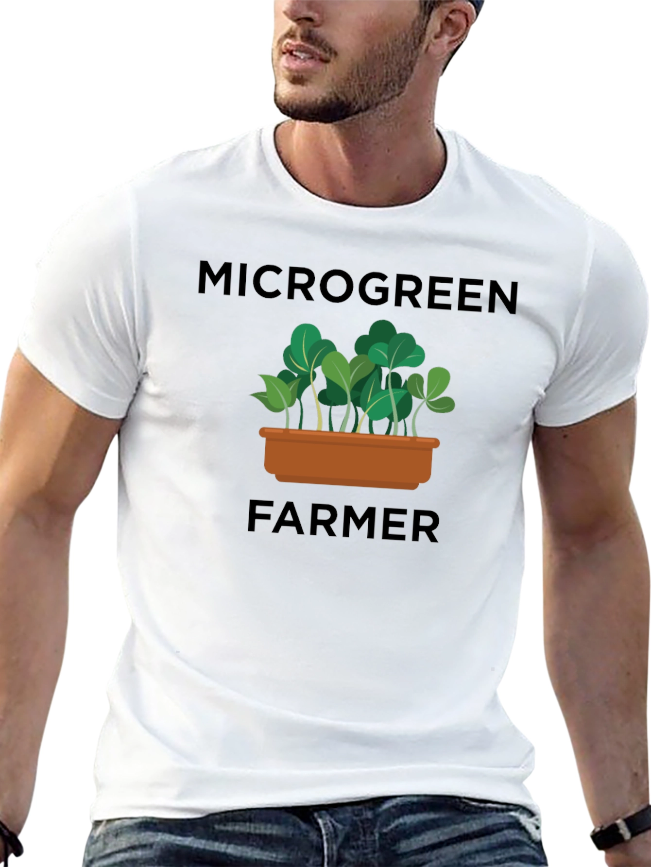Microgreen Farmer Graphic T-Shirt - Black