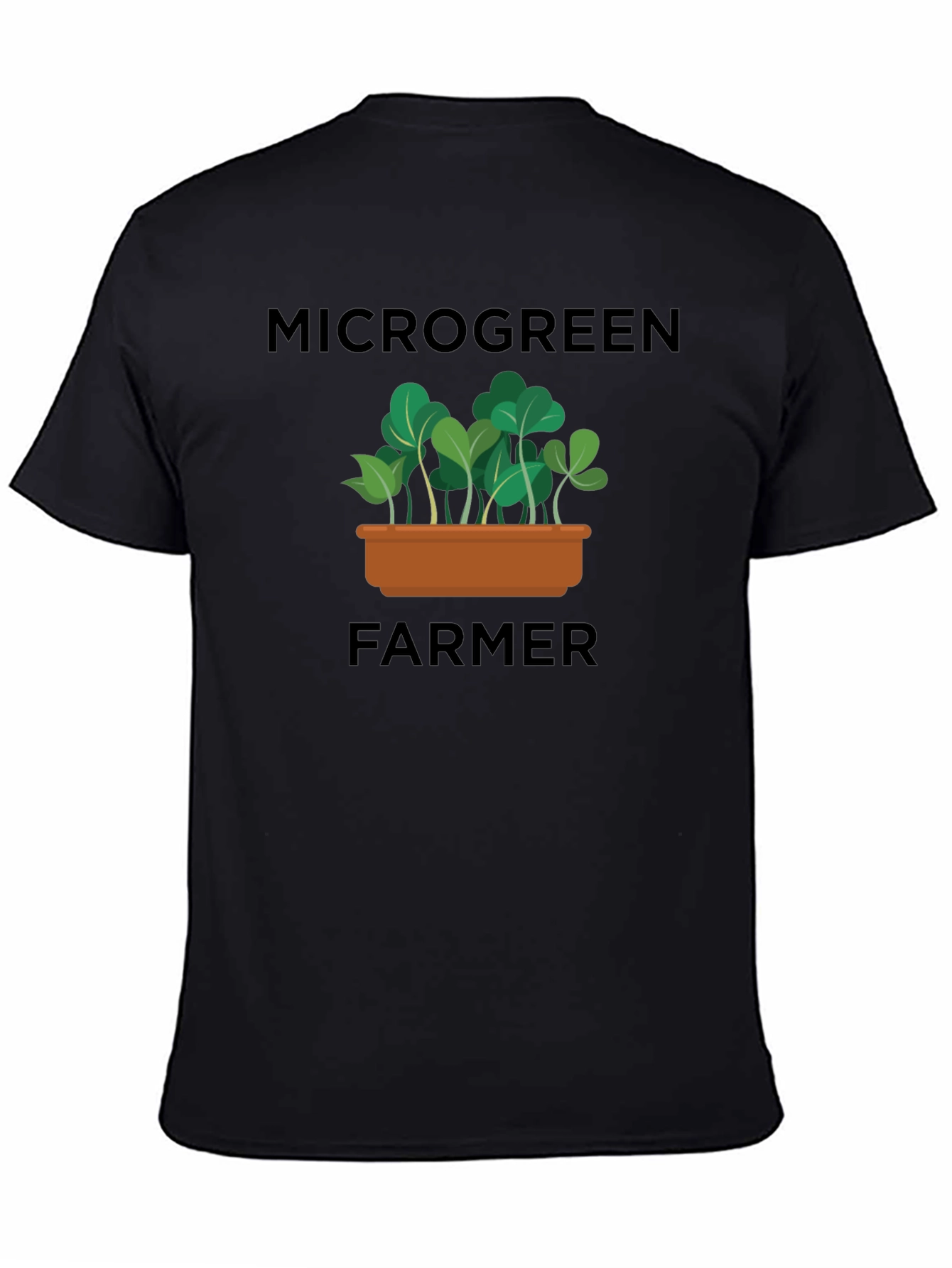Microgreen Farmer Graphic T-Shirt - Black