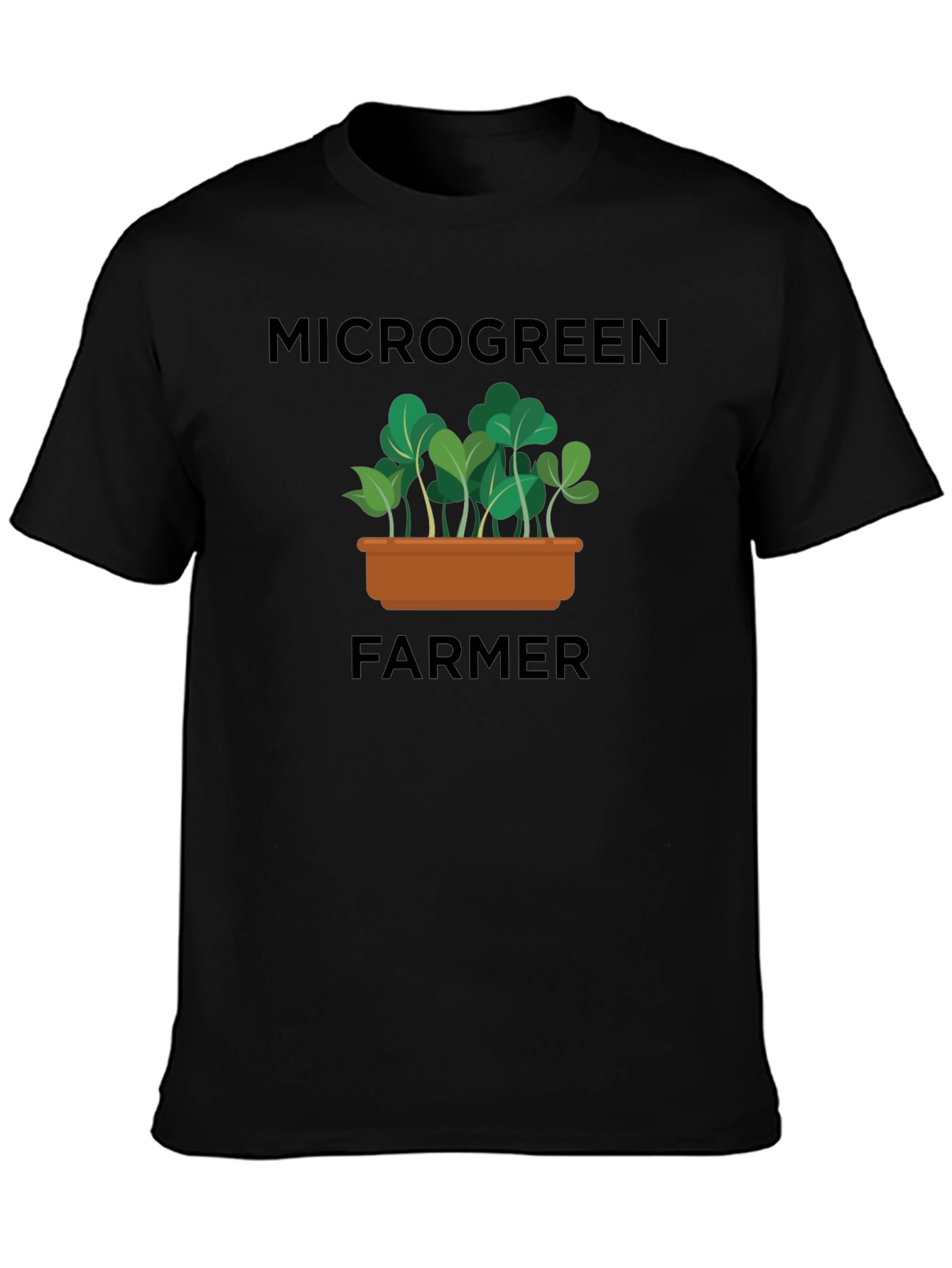 Microgreen Farmer Graphic T-Shirt - Black
