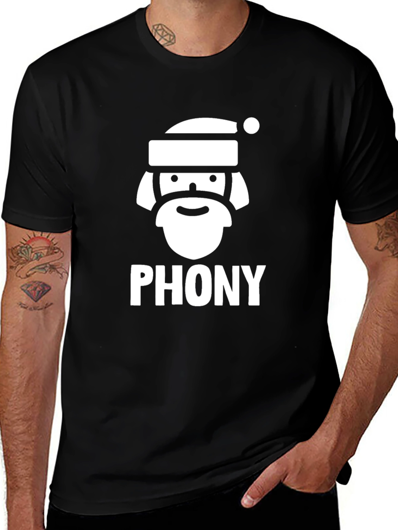 Phony Santa Graphic T-Shirt - Holiday Humor Tee