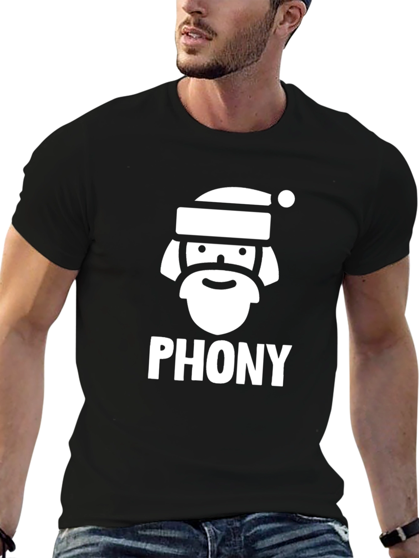 Phony Santa Graphic T-Shirt - Holiday Humor Tee