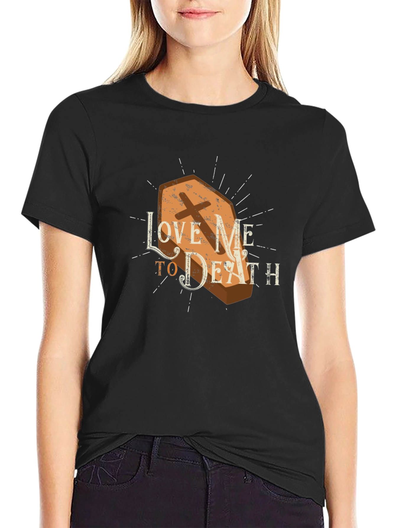 Love Me To Death Coffin Graphic Tee