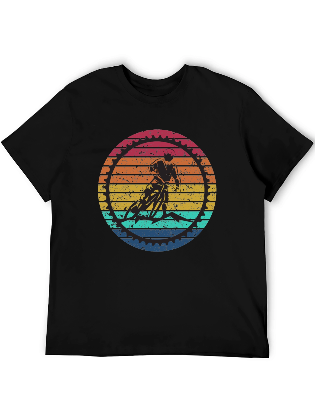 Retro Cycling T-Shirt - Mountain Bike Sunset