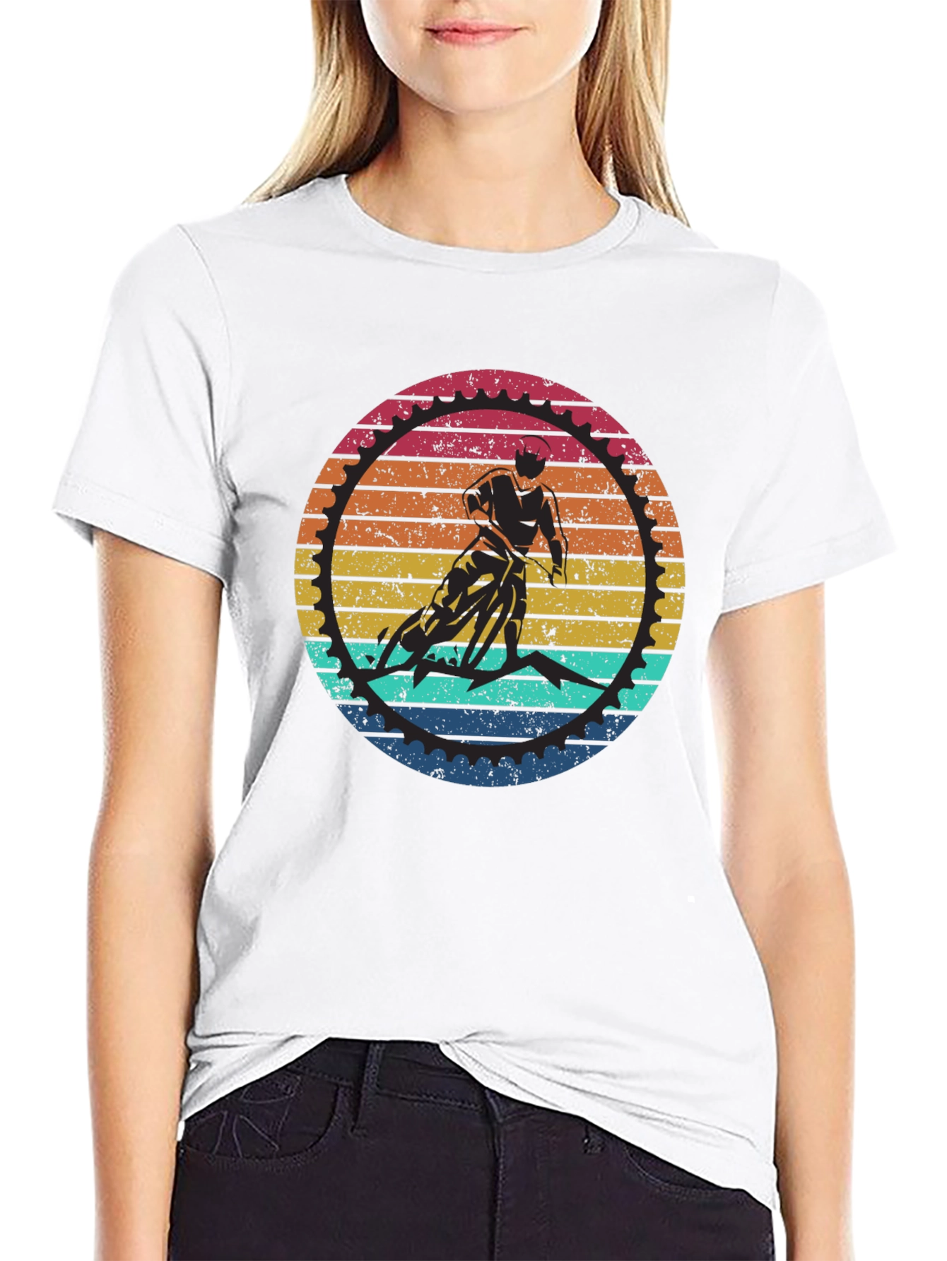 Retro Cycling T-Shirt - Mountain Bike Sunset