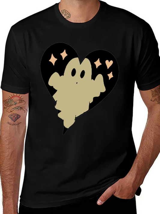 Ghost Heart Graphic Tee - Spooky Cute T-Shirt