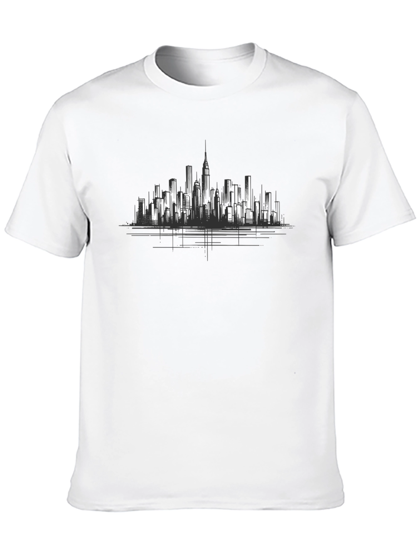 Cityscape Graphic Tee - Urban Style Black T-Shirt