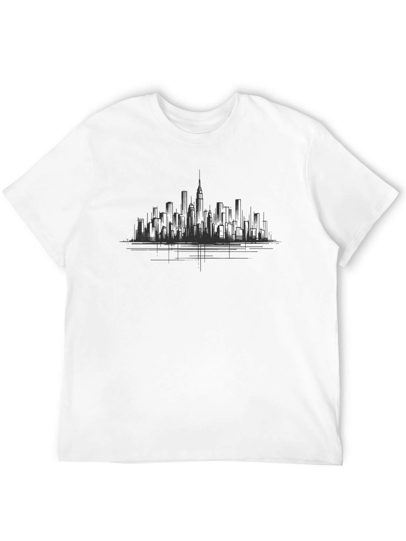 Cityscape Graphic Tee - Urban Style Black T-Shirt