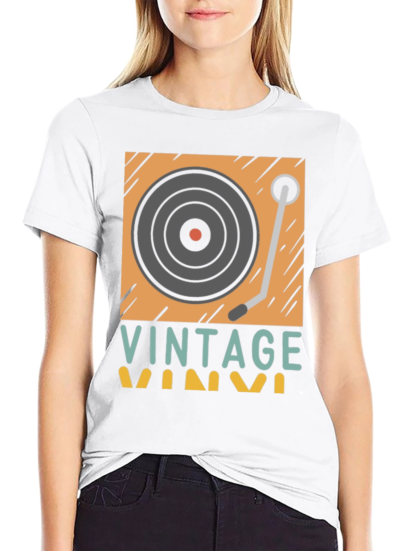 Retro Vinyl Record Player Graphic T-Shirt