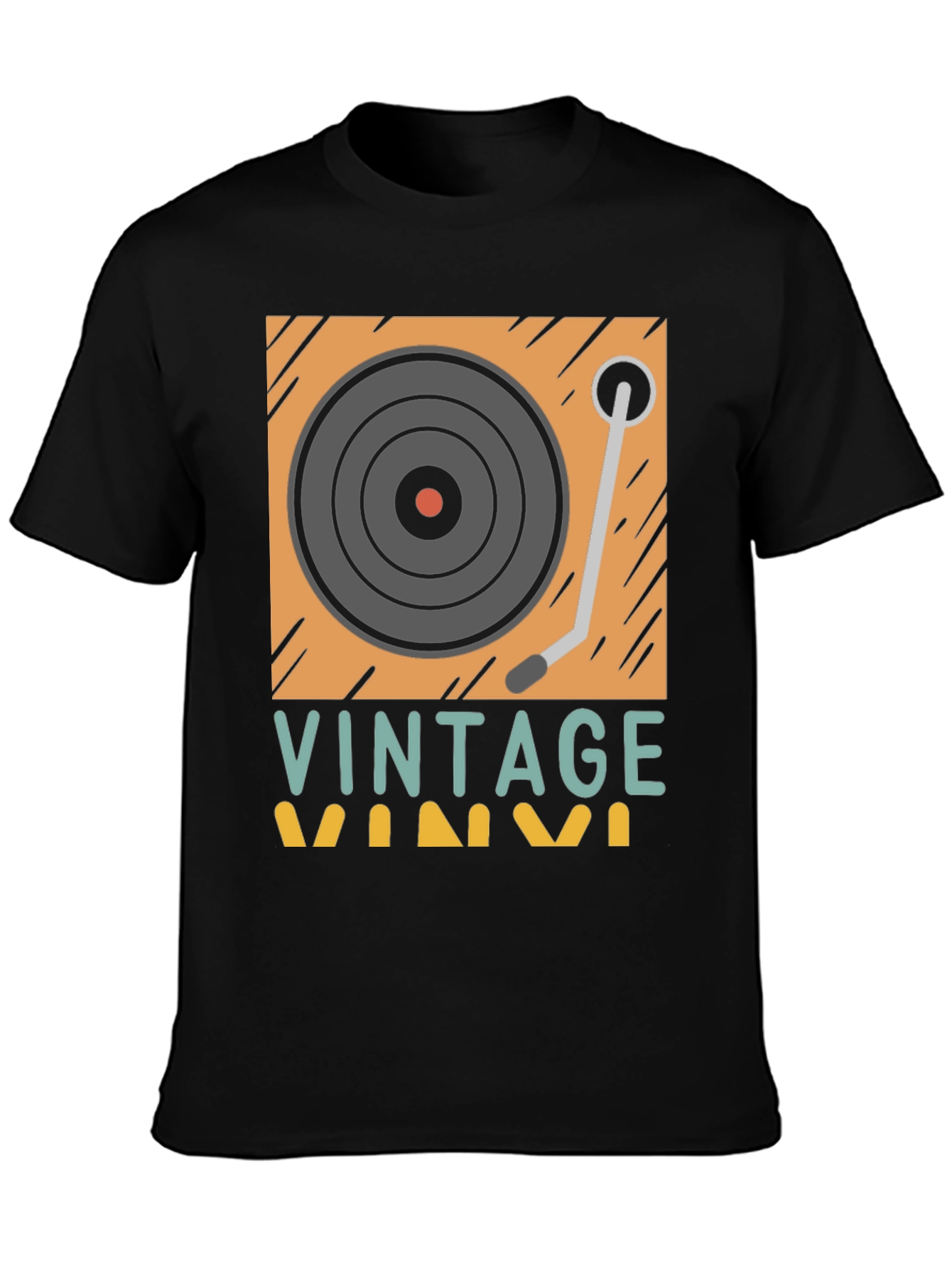 Retro Vinyl Record Player Graphic T-Shirt